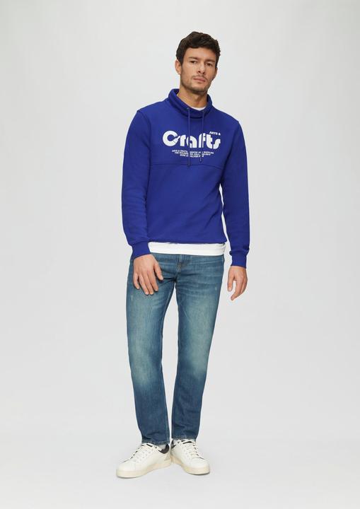 Produktbild s.Oliver Sweatshirt Sweatshirt mit Frontprint und Snood-Kragen (M)