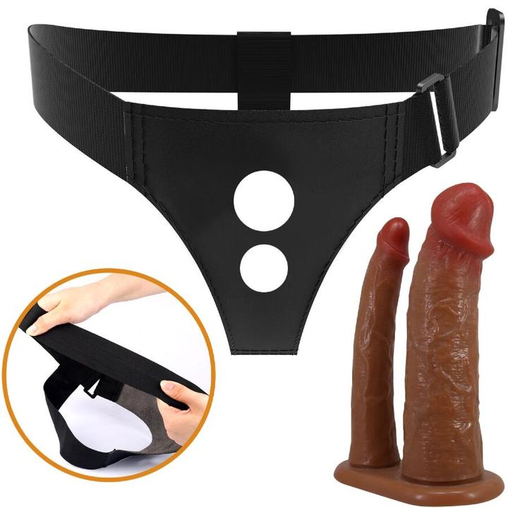 Actual product image Pretty Love - Keaven Harness Slip Universal & Komfortabel Doppeldildo