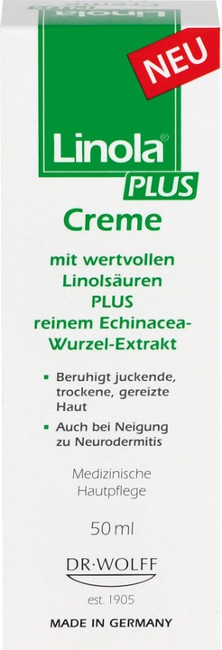 Produktbild Dr. Wolff Linola plus Creme beruhigt juckende, trockene und gereizte Haut, 50 ml Creme (50 ml, 24h Creme)