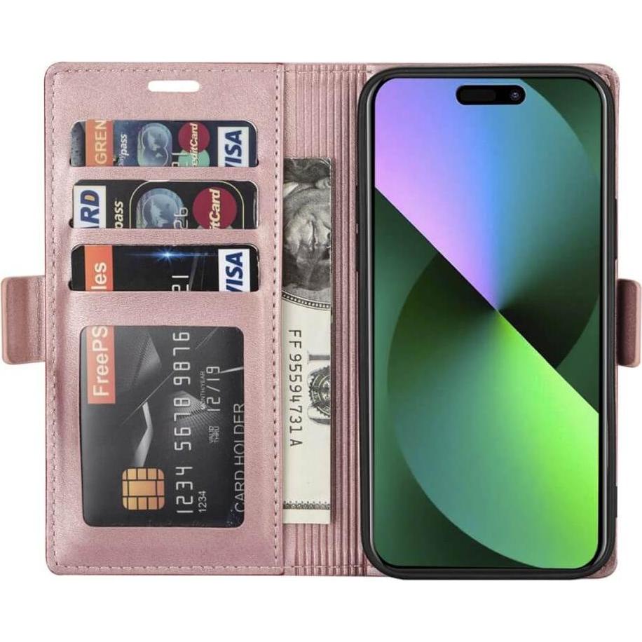 Thumbnail - N.Bekus iPhone 15 Pro - Flip Case Hülle rosa (Apple iPhone 15 Pro), Smartphone Hülle, Rosa