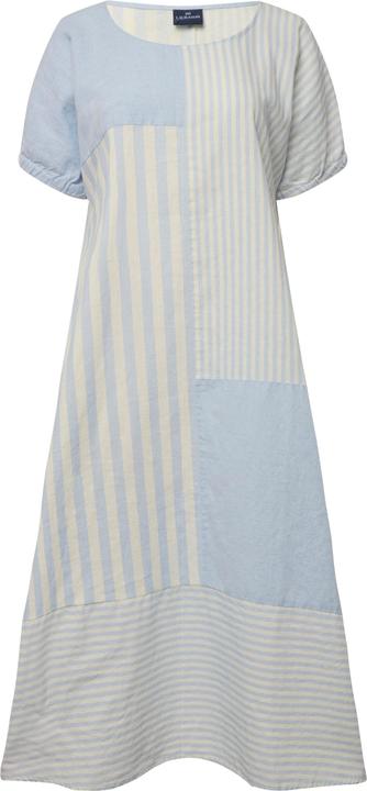 Image du produit Laurasøn Leinenmix-Kleid, A-Line, Streifen-Mix, Rundhals, Halbarm (L)