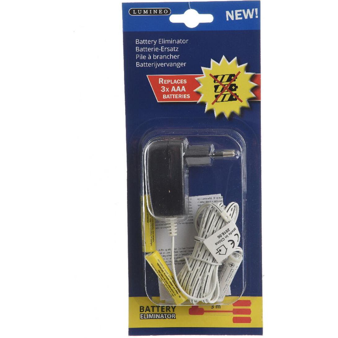 Viana, Decorazione natalizia, Batterieadapter für AAA-Geräte mit Netzteil und Dummy-Batterien Kabel