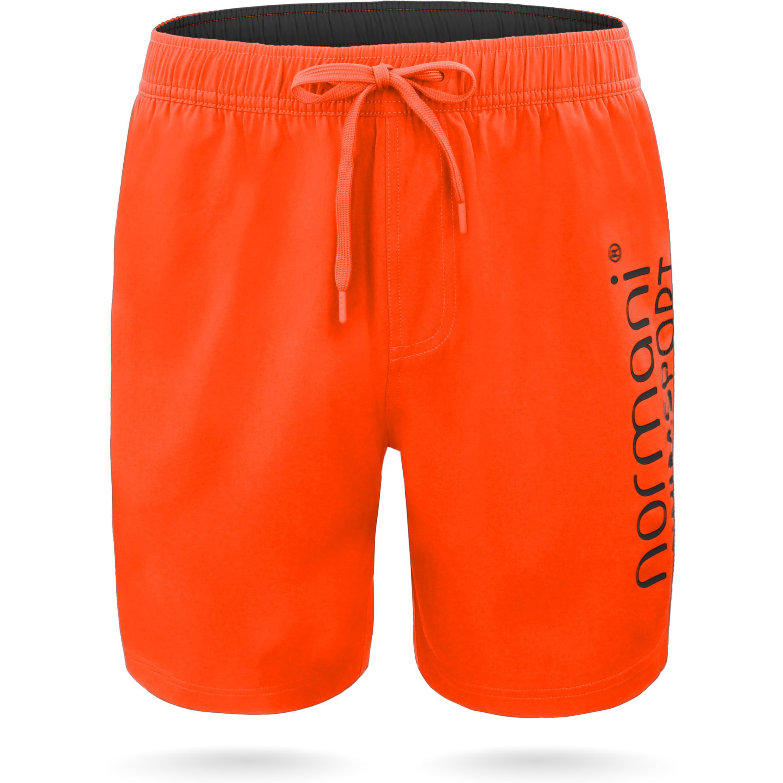 Thumbnail - Normani, Herren, Badehose, Herren Badeshorts Nio, Orange, (L)