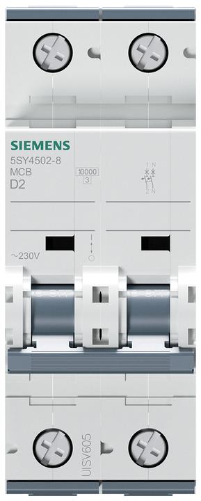 Produktbild Siemens MCB 1+N Pole Type D 10kA 2A 230V