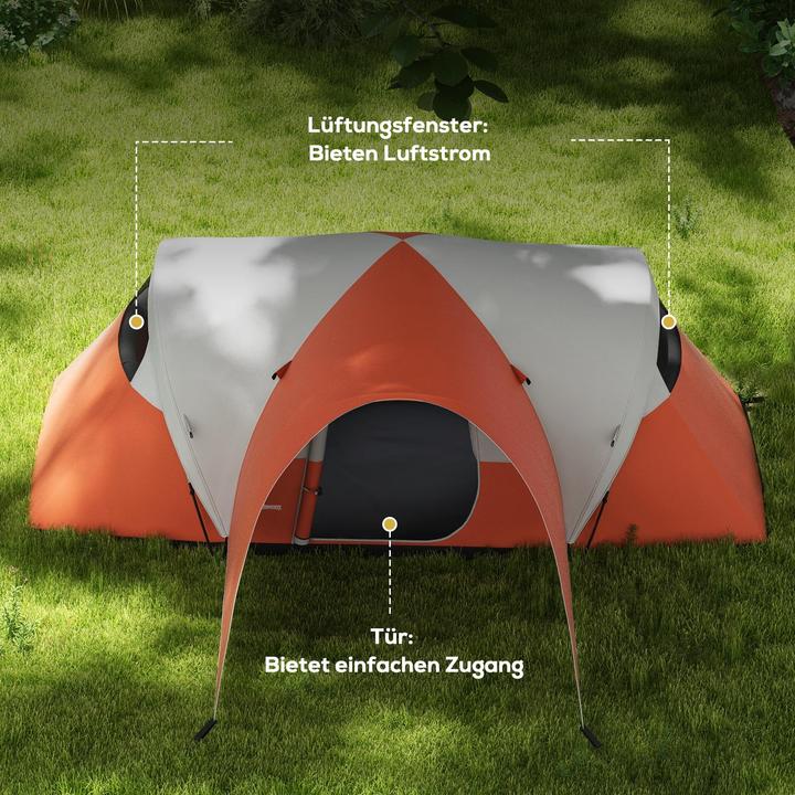 Actual product image Outsunny Tunnelzelt Polyester Orange (Tunnel tent, 6 persons)