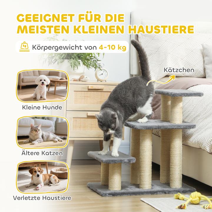 Actual product image PawHut Hundetreppe Spanplatte, Polyester Grau (Cat, Dog)