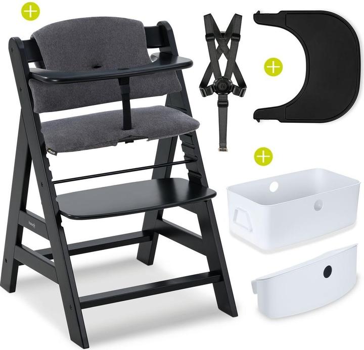 Hauck Hochstühle Hochstuhl Alpha Plus Black - im Sparset inkl. (Stair high chair)
