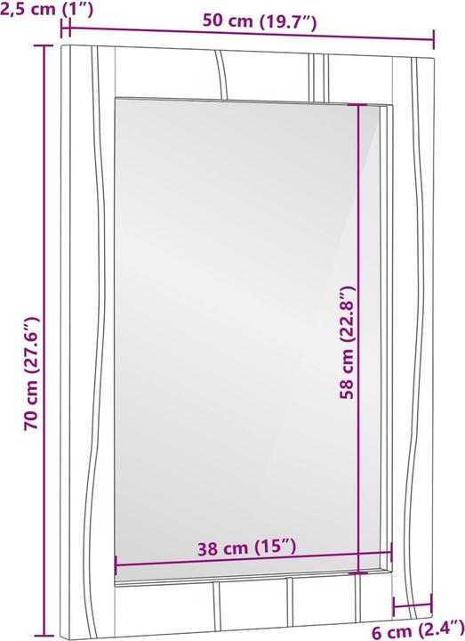 Immagine prodotto vidaXL Moderne Badezimmerdekoration (50 x 2.50 cm)