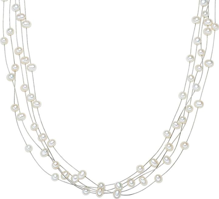 Image du produit Valero Pearls Femme en argent sterling perle d'eau douce de culture argent 45,0 cm chaîne de base + 5,0 cm (Argent Sterling, 45 - 50 cm)