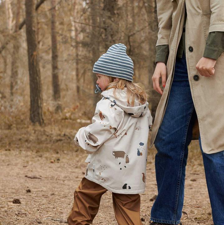 Actual product image Liewood Knitted Beanie Stripes Fog Cream