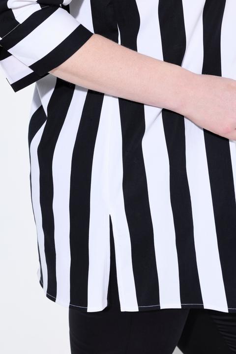 Produktbild Ulla Popken Bluse, Längsstreifen, A-Linie, V-Ausschnitt, 3/4-Arm (50, 52)