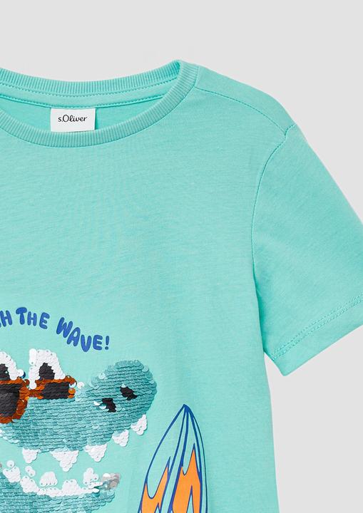 Produktbild S.Oliver T-Shirt Jersey-T-Shirt mit Wendepailletten (116, 122)