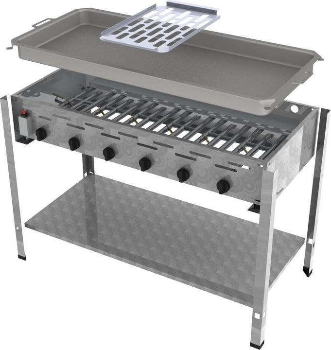 Actual product image ChattenGlut 6-burner gas roaster with potato pancake support (27 kW)