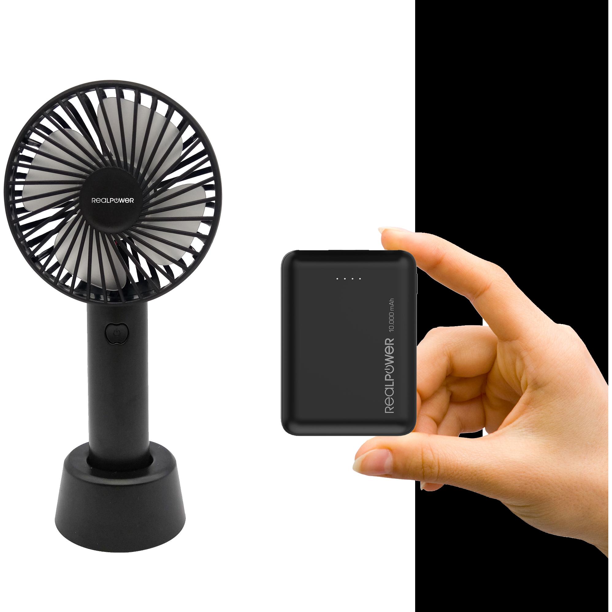 Thumbnail - RealPower Mobile Bundle Beatmungsgerät + PB-10000 mini HD (1200 mAh), Powerbank, Schwarz