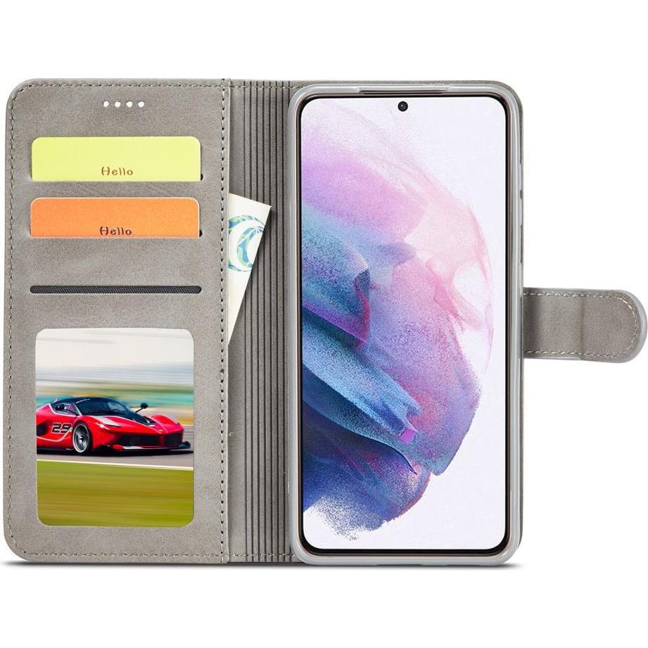 Thumbnail - Cover-Discount Galaxy S22+ - Leder Etui Hülle grau (Samsung Galaxy S22+), Smartphone Hülle, Grau