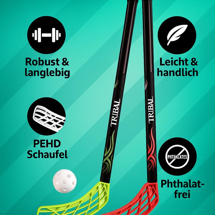 Produktbild Eurostick Tribal junior set 70/84cm - 2 Stöcke + 1 Ball (70 cm, Rechts, Links)