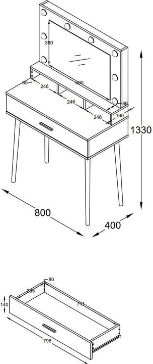 Produktbild VCM Lindas (80 x 40 x 133 cm)