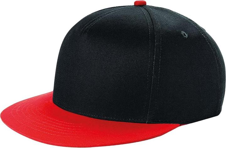 Actual product image Beechfield Original 6 Panel Flat Peak Snapback Cap