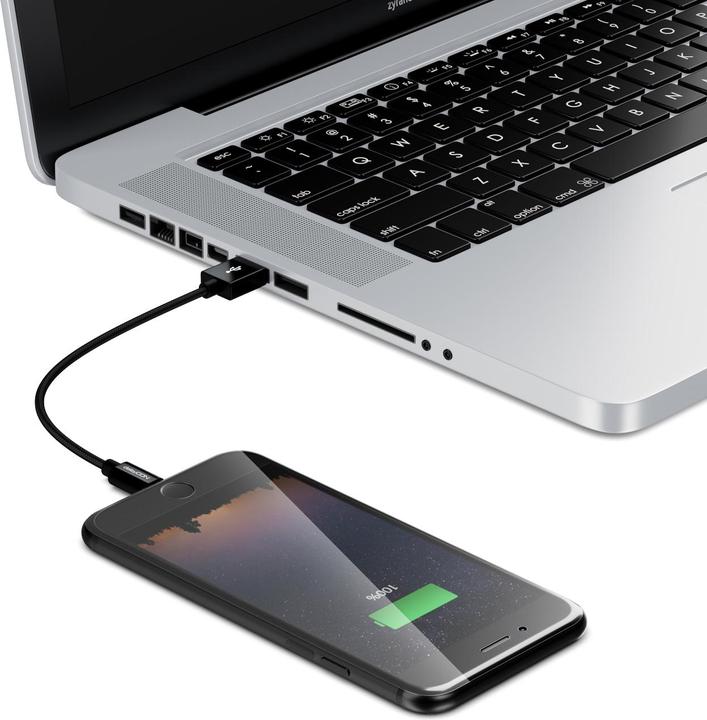 Produktbild deleyCON USB 2.0-Kabel USB A - Lightning 0.5 m (0.50 m, USB 2.0)
