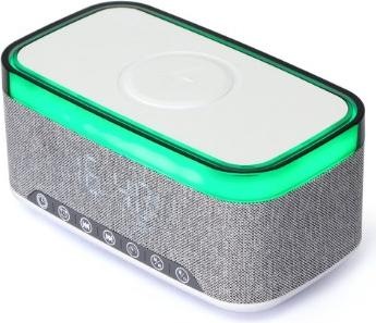 Produktbild Gembird MOBILE CHARGER WRL&ALARM CLOCK/DAC-SPKBT-QC15-GR (FM, Bluetooth)