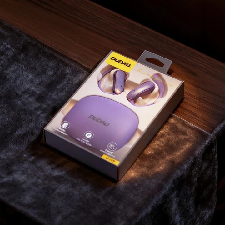 Actual product image Dudao Słuchawki Słuchawki U17Z Bluetooth 5.3 OWS z zausznikami - fioletowe (6 h, Wireless)