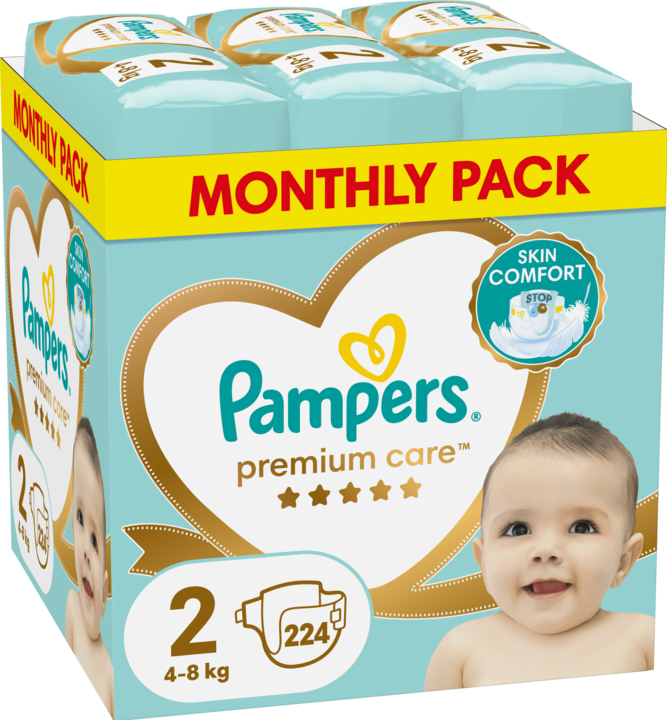 Produktbild Pampers Premium Care (Gr. 2, Monatsbox, 224 Stück)