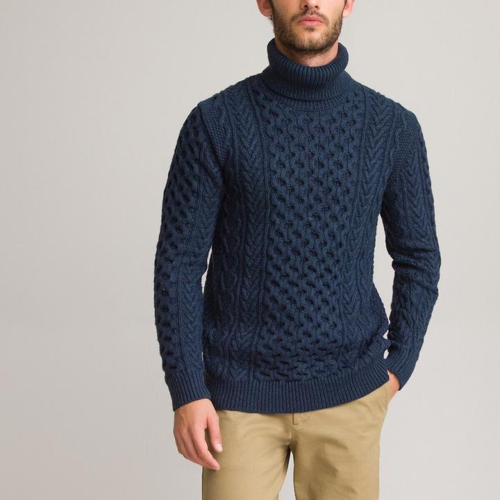 Produktbild La Redoute Collections Rollkragenpullover mit Zopfmuster (XXL)
