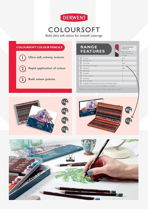 Image du produit Derwent Matite Colorate Coloursoft (48x)