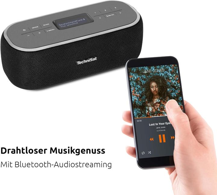 Produktbild TechniSat VIOLA BT 1 - Tragbarer Bluetooth-Lautsprecher mit DAB+ (DAB+)