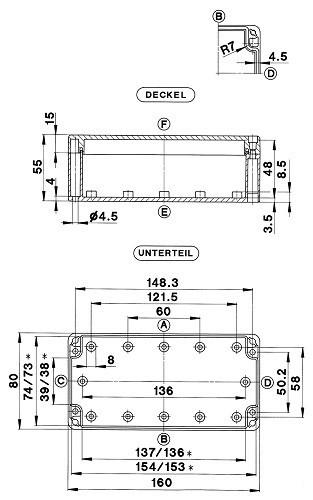Actual product image Bernstein Cash register CT-622 ABS 80X160X55 (Housing)