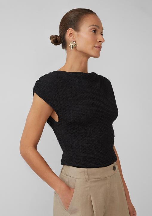Produktbild S.Oliver T-Shirt Strukturiertes Shirt mit Wasserfall-Ausschnitt (32)