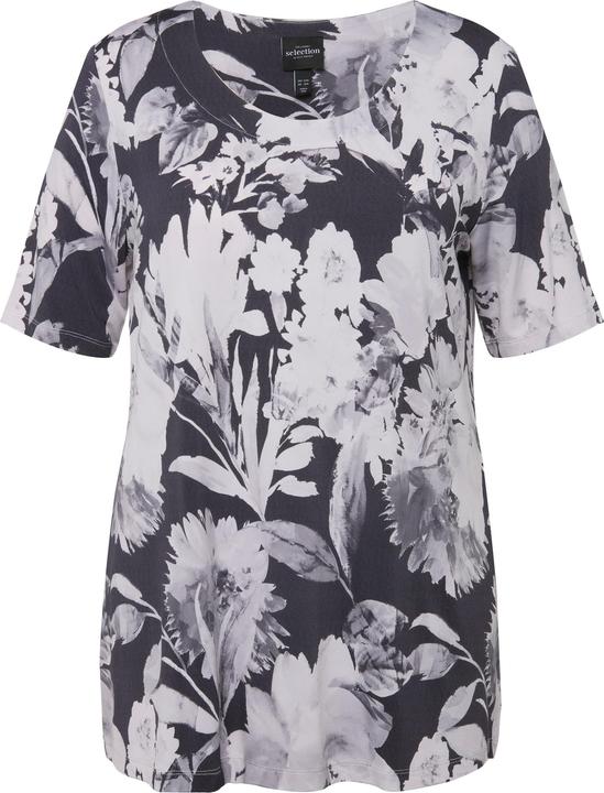 Immagine prodotto Ulla Popken Maglia in tessuto fluente con design floreale, scollo a girocollo e mezze maniche (42, 44)