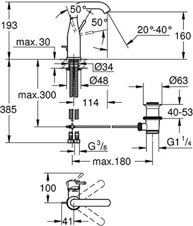 Actual product image Grohe Single-lever basin mixer ESSENCE M-SIZE