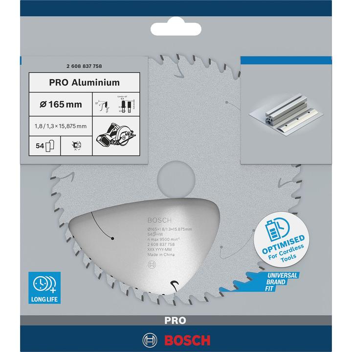 Produktbild Bosch Professional Zubehör PRO Aluminium cordless Kreissägeblatt, 165 x 1,8 x 15.875 mm