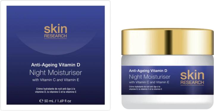 Actual product image SkinChemists Skin Research Anti-Aging Vitamin D Night Moisturizer with Vitamin C and Vitamin E 50ml (50 ml, Night cream)