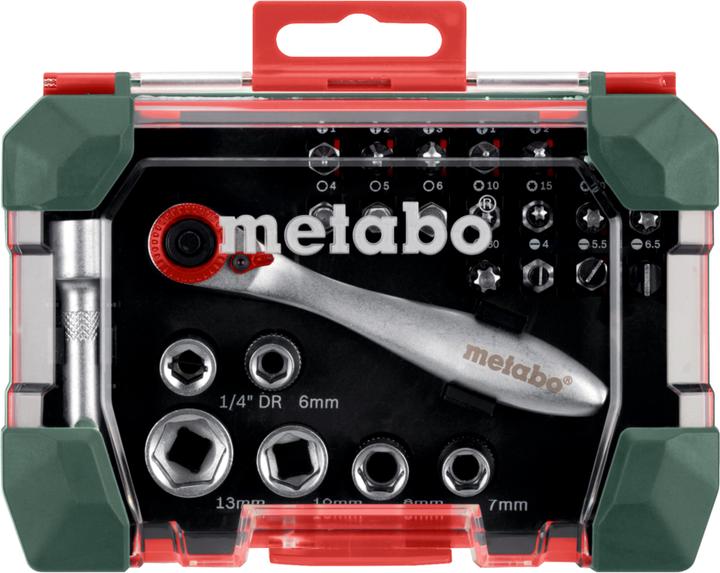 Produktbild Metabo BitBox und Ratschenset (Innensechsrund TX, Kreuz Phillips PH, Kreuz Pozidriv PZ, Schraubschlitz, Sechskant (hexagonal))