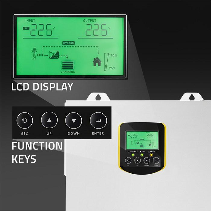 Image du produit Qoltec Hybrid Netzunabhängiger Solar-Wechselrichter 2 5 kVA | 2 5 kW | 100 A | MPPT | LCD-Anzeige |