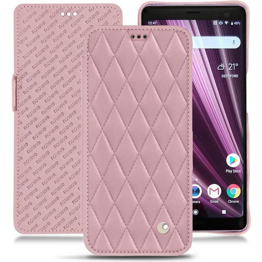 Noreve Lederschutzhülle horizontal (Sony Xperia XZ3), Smartphone Hülle, Rosa