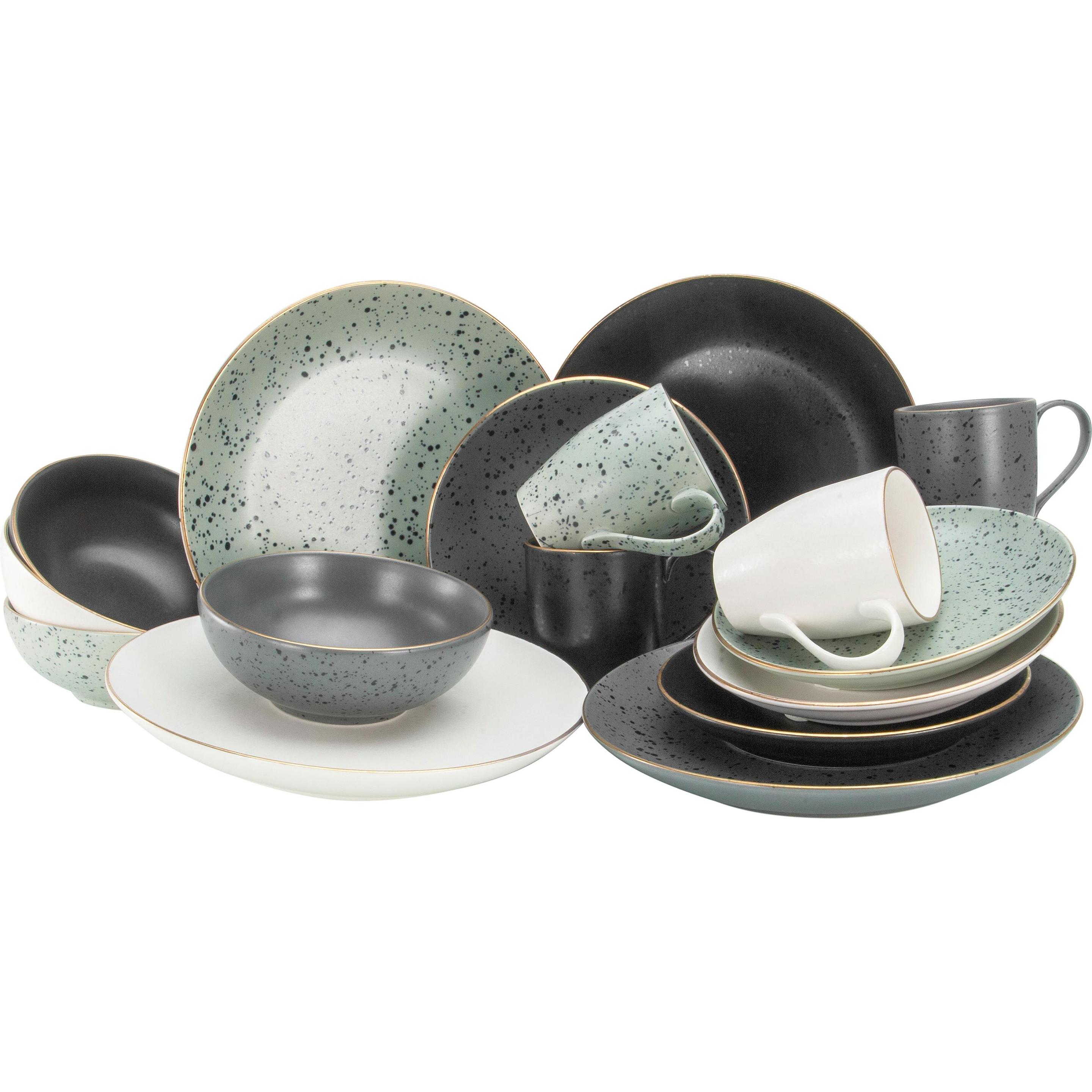 CreaTable, Geschirrset, Industrial Gold (16 Stück)