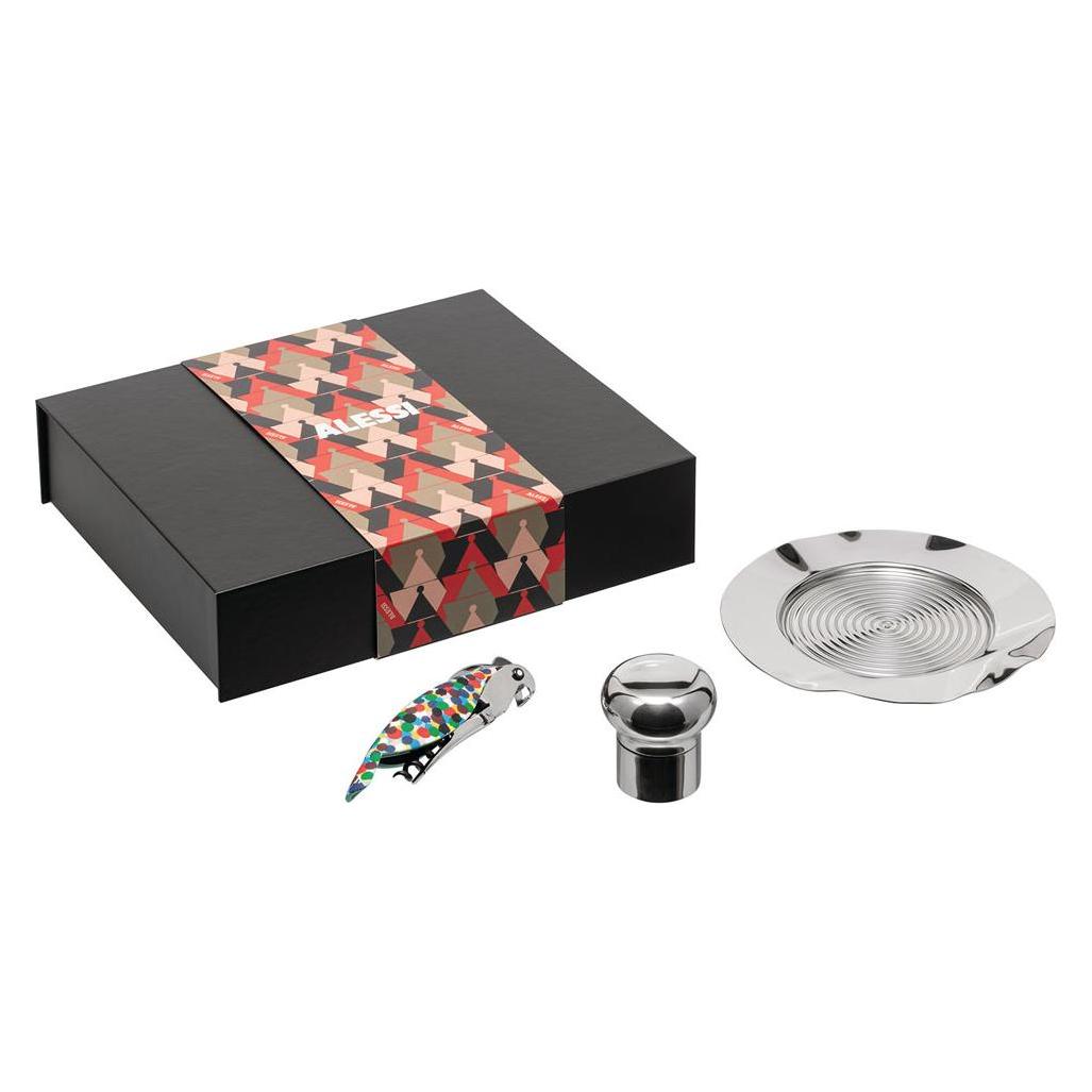 Alessi, Wijn Accessoires, Geschenkset Wijn Zwart (Wijnsluiting)