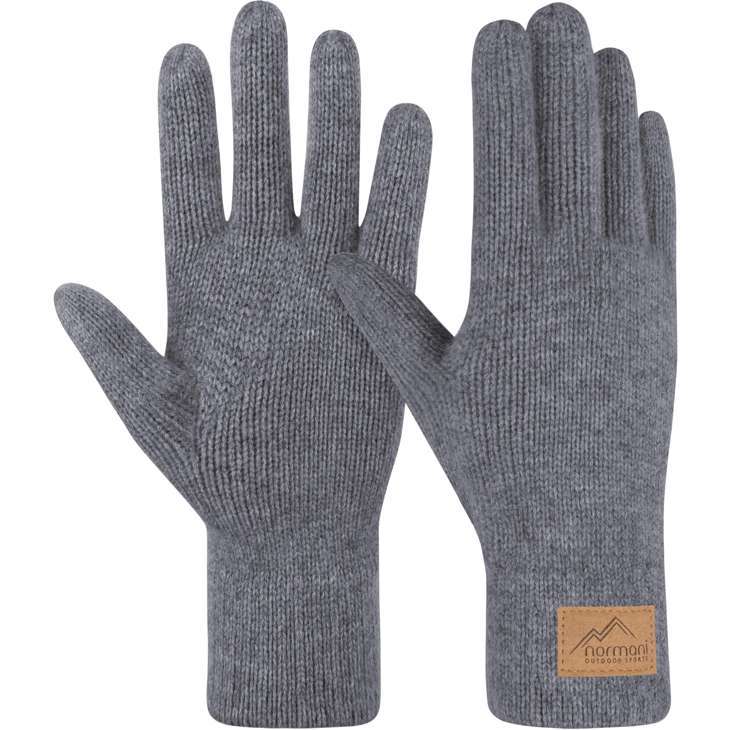 Thumbnail - Normani, Damen, Handschuhe, Damen Merino Strick-Fingerhandschuhe „Anula" - 9641, Grau, (8)