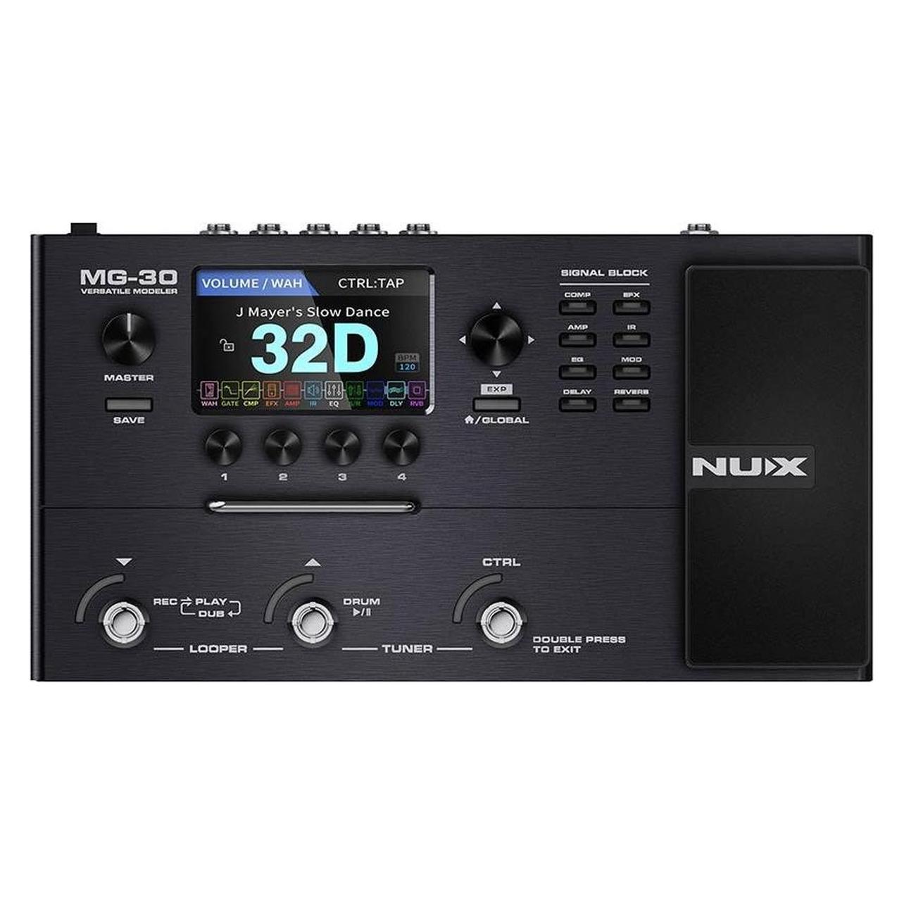 Nux Mg-30 Modeling Multi-Effektgerät (Bass, Gitarre), Effektpedal, Schwarz