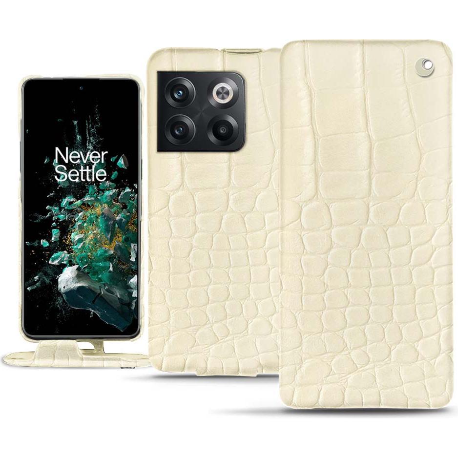 Noreve Lederschutzhülle vertikal (OnePlus 10T), Smartphone Hülle, Beige