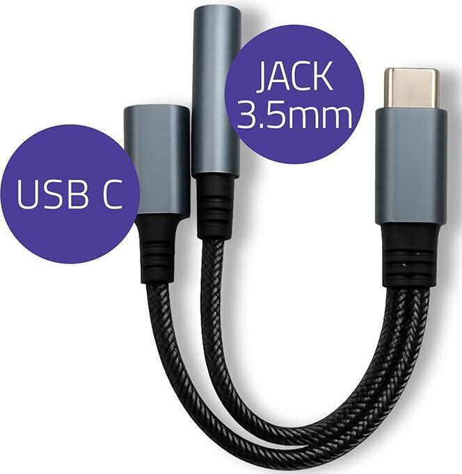 Produktbild Qoltec Adapter 2-in-1 USB C USB C Klinke 3,5mm PD 15W (USB Typ C)