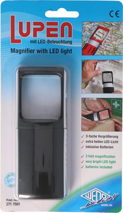 Actual product image Wedo Rectangular loupes with LED lighting