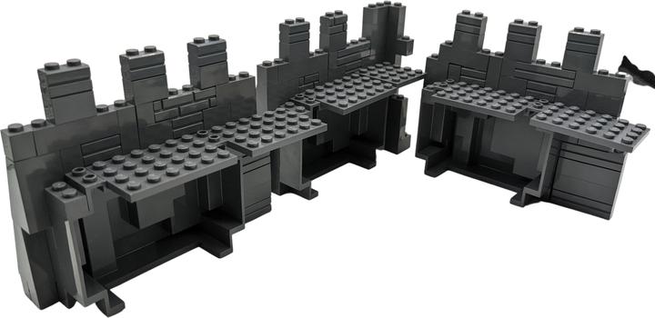 Produktbild LEGO MOC Ritter Burg Schloss Mauer 2 Mauerteile und 1 Eckteil - dunkelgrau - 133 Teile (LEGO Zubehör)