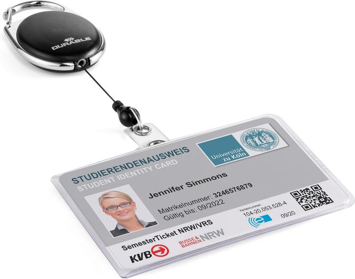 Actual product image Durable ID badge cover with YOYO STYLE, for 1 card, pack of 10, black.
