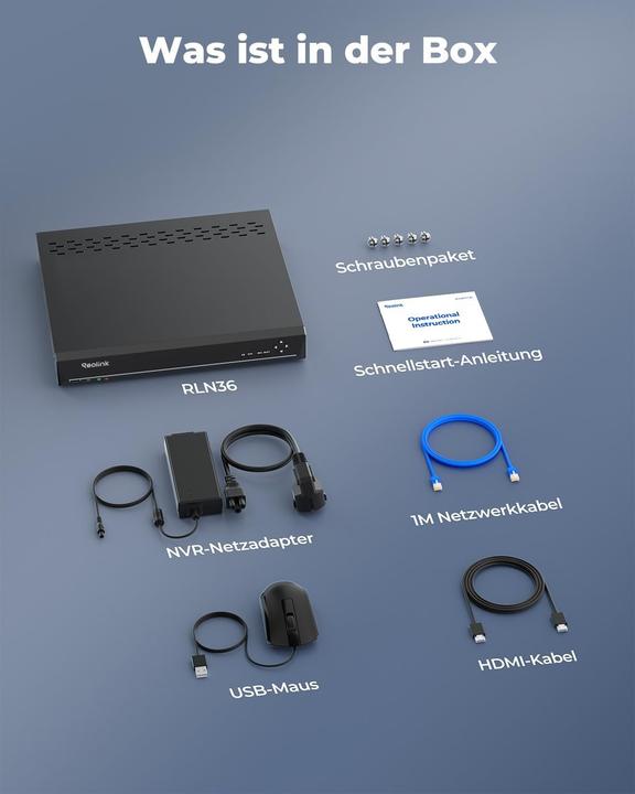 Actual product image Reolink 36 Channel PoE NVR Surveillance System with 3 HDD Bays, Integrated Alarm (Network Video Recorder (NVR))