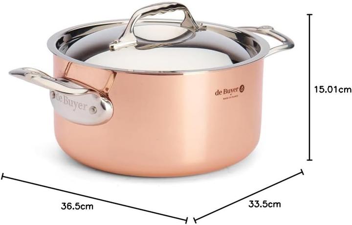 Produktbild de Buyer Inocuivre Kochtopf mit Deckel (Kochtopf, Kupfer, 20 x 10.50 cm)