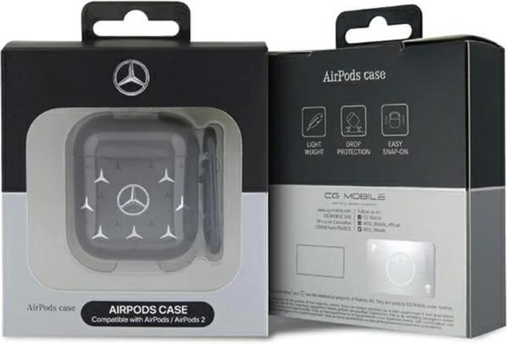 Actual product image Mercedes-Benz Mercedes MEA28DPMGS AirPods 1/2 cover czarny/black Large Star Pattern (Headphone sleeve)